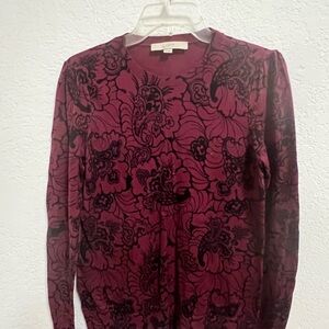 LOFT Burgundy Knit Top